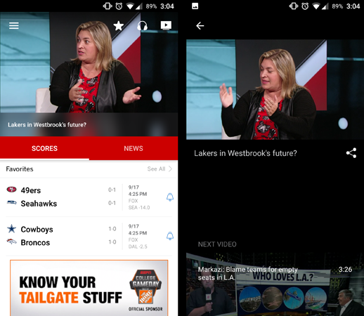 app engagement espn mobile video