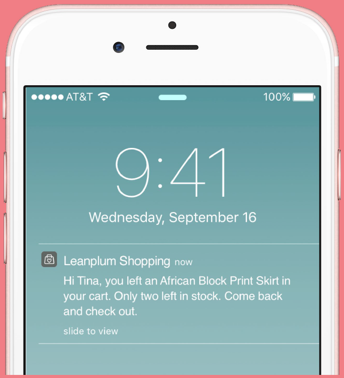 push notification tools: shopping cart abandonment | Leanplum